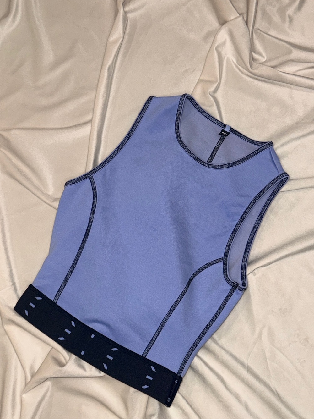 McQ Alexander McQueen Contrast Trim Cropped Top Lilac XXS